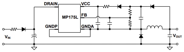 Application Circuit Diagram - Monolithic Power Systems (MPS) MP175L 700V Primary-Side Regulators